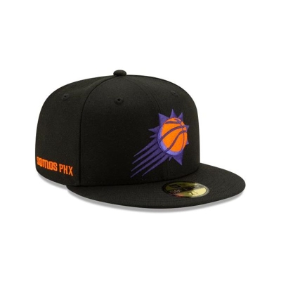 Black Phoenix Suns Hat - New Era NBA 2019 NBA Authentics City Series Alt 59FIFTY Fitted Caps USA7149630